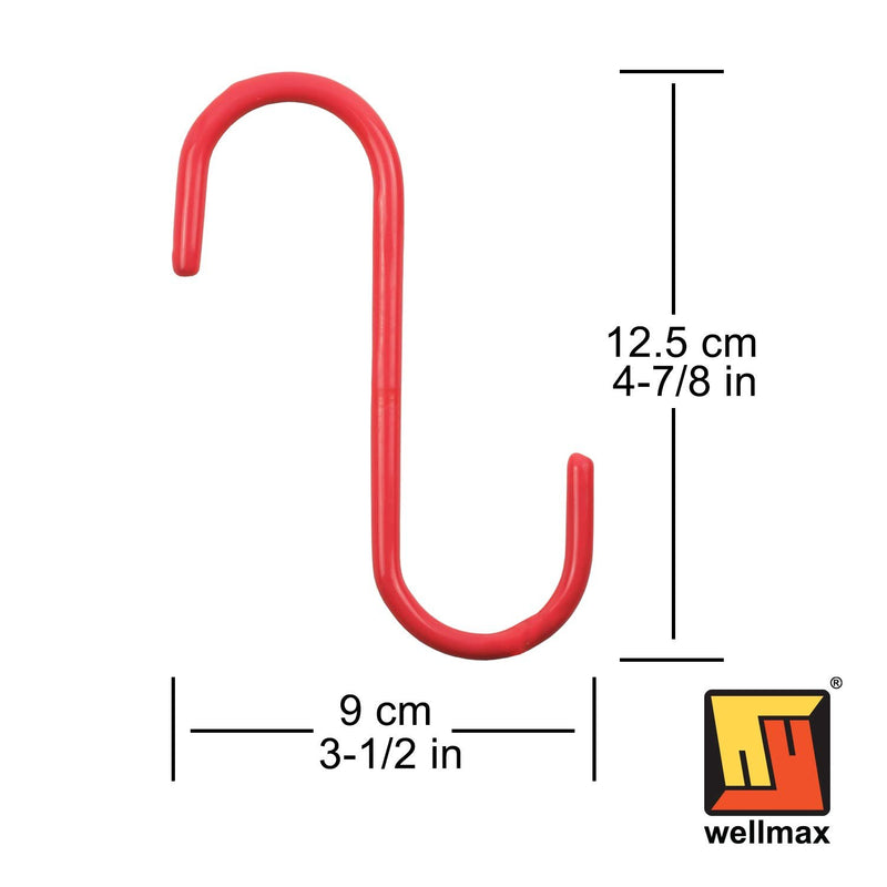 Wellmax S Hooks for Hanging, Heavy Duty S Shaped Hooks, Colored Metal S  Hook Set for Hanging Plants, Closet, Kitchen, Pot Rack, and pots and Pans.  5